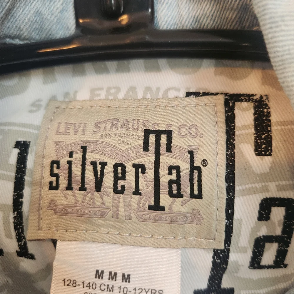 Levi's Silver Tab‎ Cropped Denim Jean Jacket Teen Girl's, Size M (10-12 years)